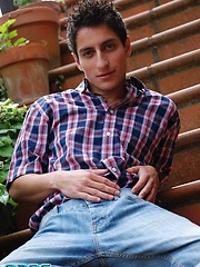 Young brunette boy riding bareback cock