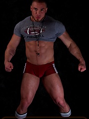 Sexy bodybuilder Angelo shows off his jock butt