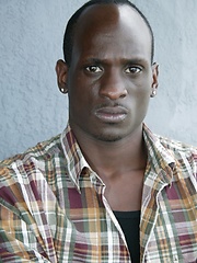 Beefy stud from Africa showing his naked and absolutely black body