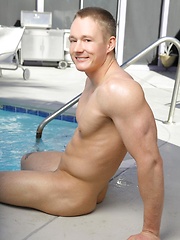 The blond muscular jock dives into the cool water of a desert oasis.  Surrounded by the warm sun and scenic mountains of Palm Springs, Jason Mack enjo