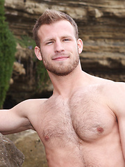 Lean, nicely muscled, swimmers build guy stroking