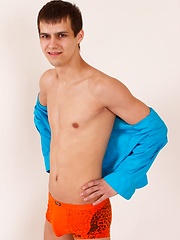 Pretty 19 years old guy nervous getting his first professional shots