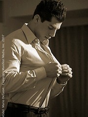 Muscled straight guy posing