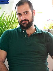 Italian bear Urs Milano shows off his sexy hairy chest and furry hole in this red hot Spanish photo shoot