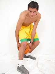 Sexy boy makes a three-point shot