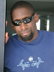 Black hunk shows his cock