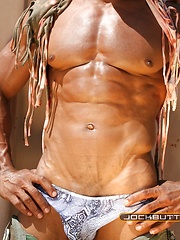 Alex Castro shows off his jock butt outdoors